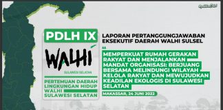 Laporan 4 Tahun WALHI Sulawesi Selatan (2018-2022) – Memperkuat Rumah Gerakan Rakyat & Menjalankan Mandat Organisasi Untuk Mewujugkan Keadilan Ekologis