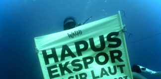 Tolak Ekspor Pasir Laut, WALHI Sulawesi Selatan lakukan Aksi di Wilayah Bekas Penambangan Pasir Laut Hapus Ekspor Pasir Laut PP 26 tahun 2023