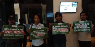 Petani Loeha Gelar Aksi Tuntut Pelepasan Konsesi di Rapat Umum Pemegang Saham PT Vale Indonesia