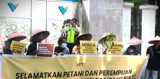 Aksi depan Kantor PT Vale Indonesia, WALHI Sulsel Tuntut Keluarkan Moratorium dan Hentikan Eksplorasi Tambang Nikel di Blok Tanamalia